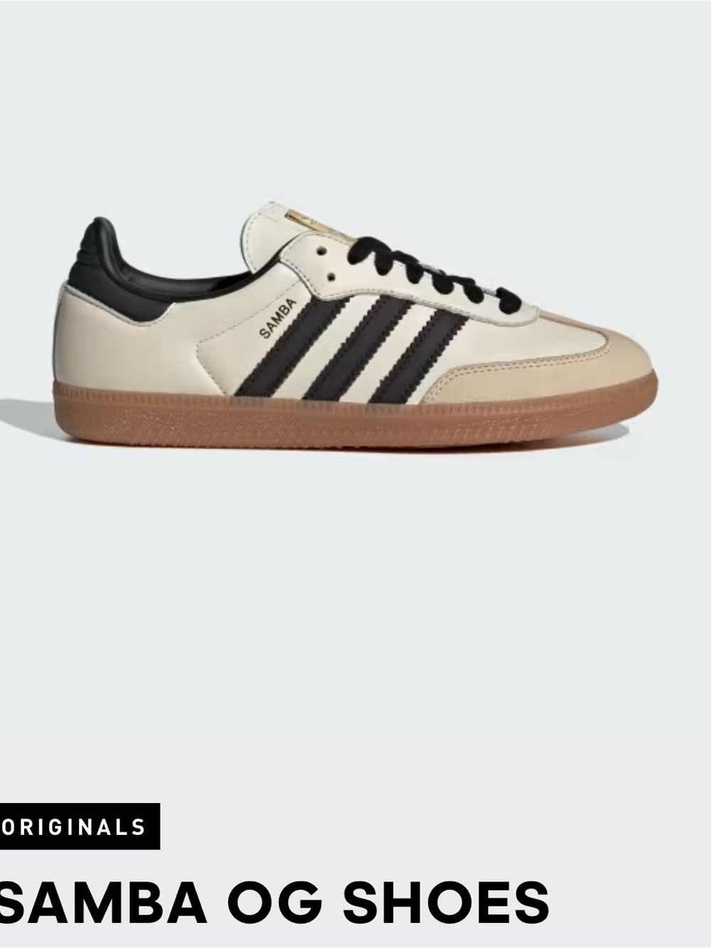 adidas Samba OG Sneakers in Cream, Black and Gum leather